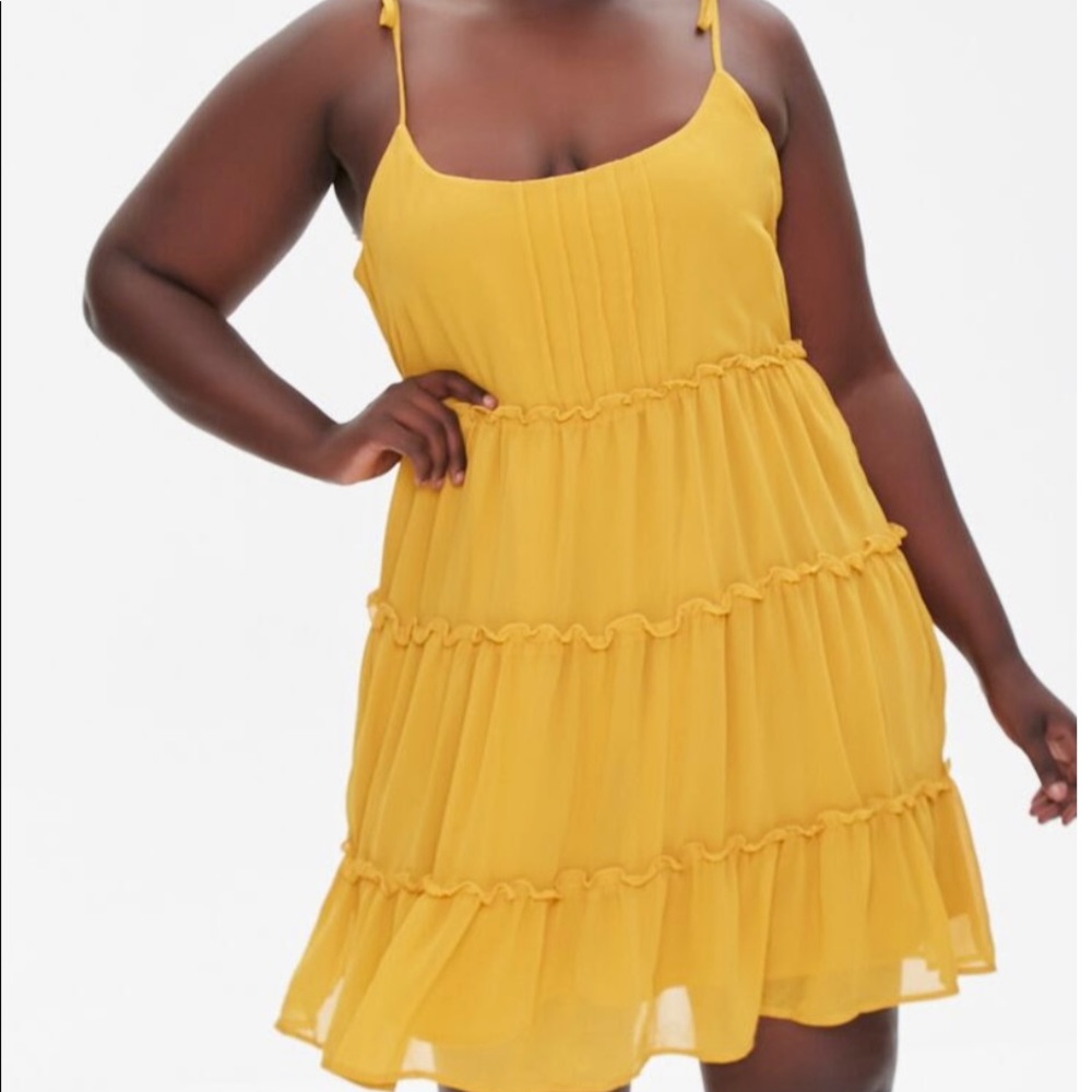 Forever 21 Tiered Chiffon Overlay Summer Dress | EUC | Plus Size 2X